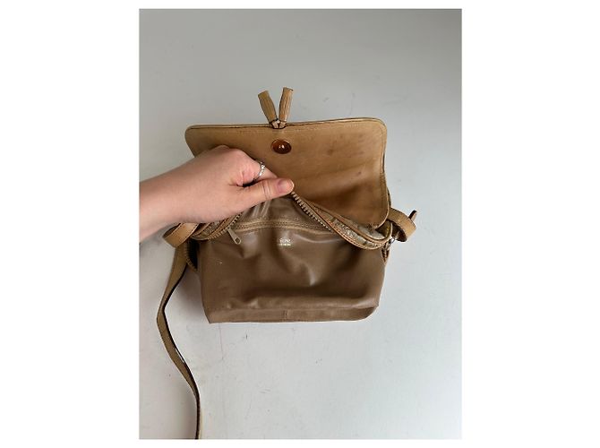Céline Vintage Celine Paris C Macadam Monogramm beschichtete Canvas Schultertasche Beige Braun - Ansicht 13
