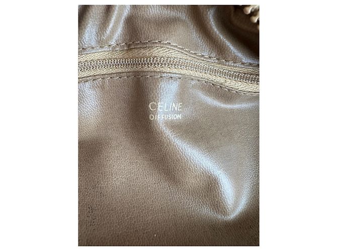 Céline Vintage Celine Paris C Macadam Monogramm beschichtete Canvas Schultertasche Beige Braun - Ansicht 6