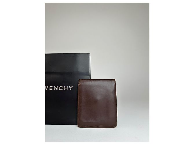 Vintage Givenchy Bifold Leather Bifold Wallet Dark Brown - view 12
