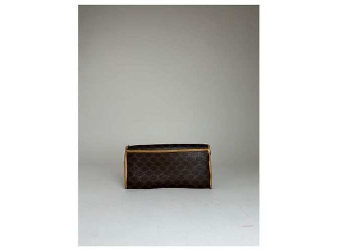 Céline Vintage Celine Paris Macadam Triomphe Monogram Coated Canvas Long Wallet Brown Tan - view 11