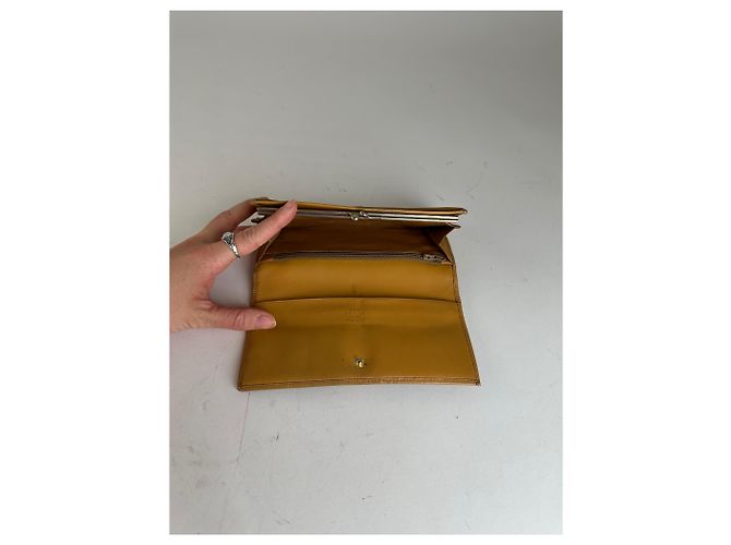 Céline Vintage Celine Paris Macadam Triomphe Monogram Coated Canvas Long Wallet Brown Tan - view 3