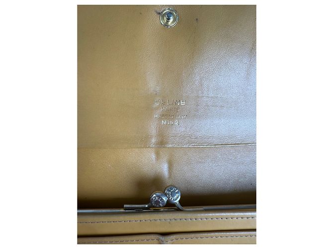 Céline Vintage Celine Paris Macadam Triomphe Monogram Coated Canvas Long Wallet Brown Tan - view 4