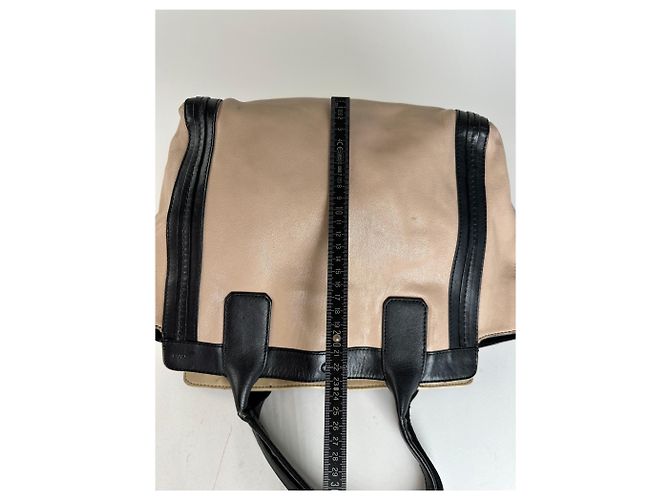 Chloé Vintage Chloe Leder Tote Bag Nude Schwarz Beige - Ansicht 10