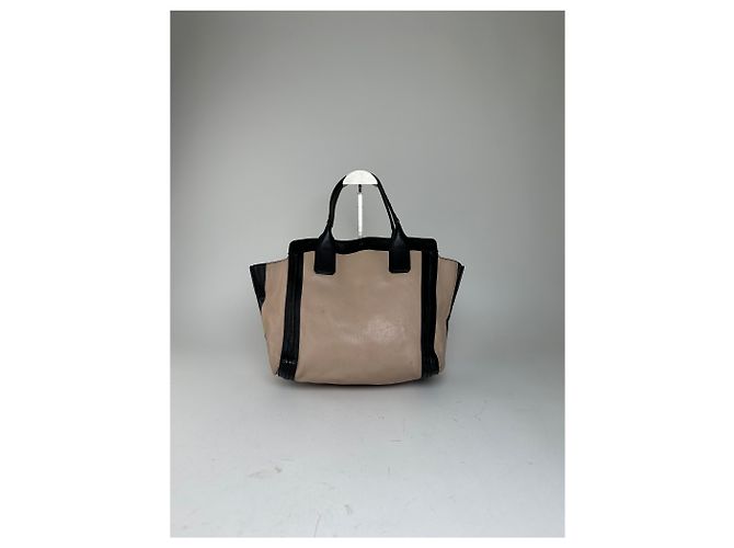 Chloé Vintage Chloe Leder Tote Bag Nude Schwarz Beige - Ansicht 13