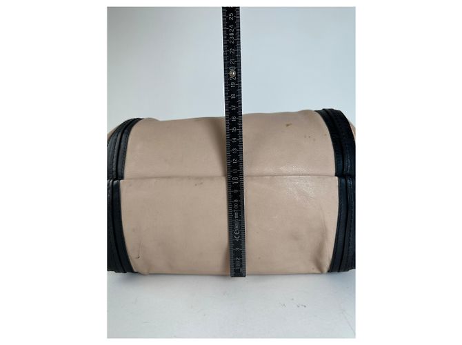 Chloé Vintage Chloe Leder Tote Bag Nude Schwarz Beige - Ansicht 7