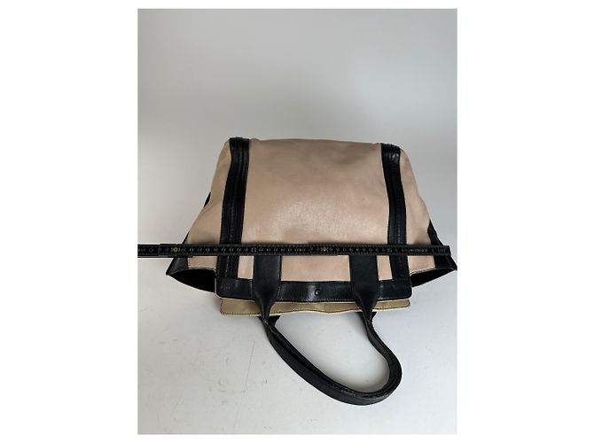 Chloé Vintage Chloe Leder Tote Bag Nude Schwarz Beige - Ansicht 9