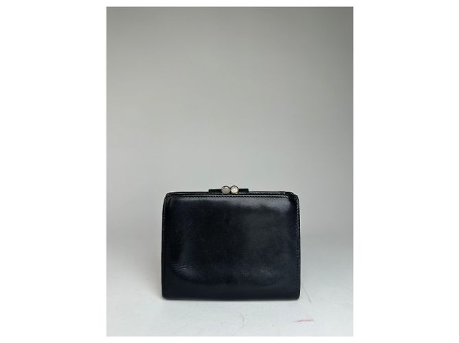 Céline Vintage Celine Triomphe Embossed Leather Bifold Wallet Black - view 2