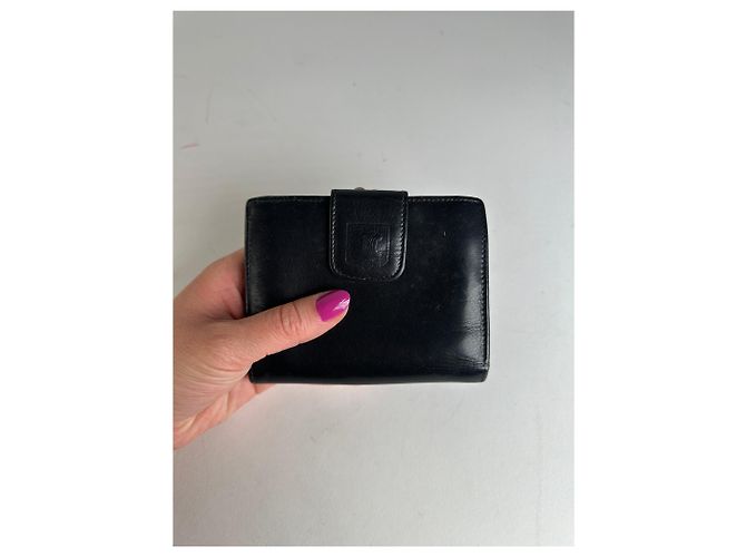 Céline Vintage Celine Triomphe Embossed Leather Bifold Wallet Black - view 3