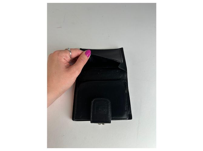 Céline Vintage Celine Triomphe Embossed Leather Bifold Wallet Black - view 6