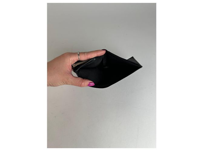 Céline Vintage Celine Triomphe Embossed Leather Bifold Wallet Black - view 8