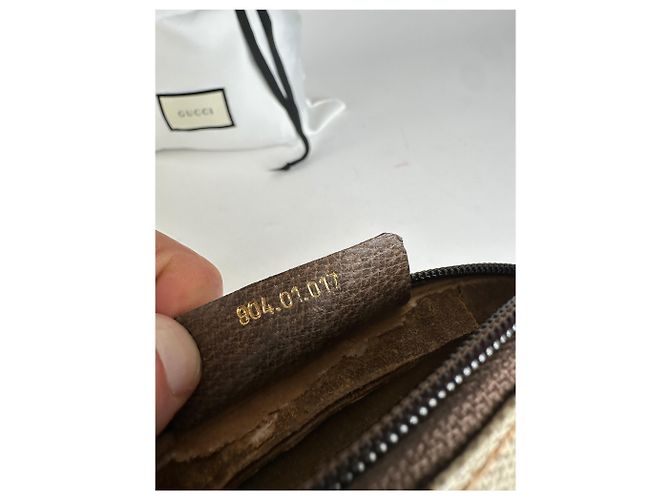 Mini Pochette Vintage Gucci GG Supreme in Tela Beige Marrone - vista 5
