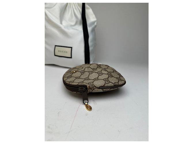 Mini Pochette Vintage Gucci GG Supreme in Tela Beige Marrone - vista 8