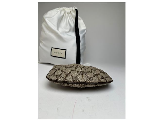 Mini Pochette Vintage Gucci GG Supreme in Tela Beige Marrone - vista 9