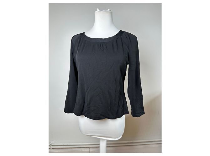 Top in jersey nero con scollo a barca Christian Dior vintage L - vista 11