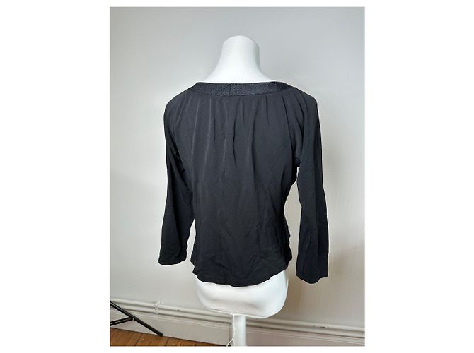 Top in jersey nero con scollo a barca Christian Dior vintage L - vista 12