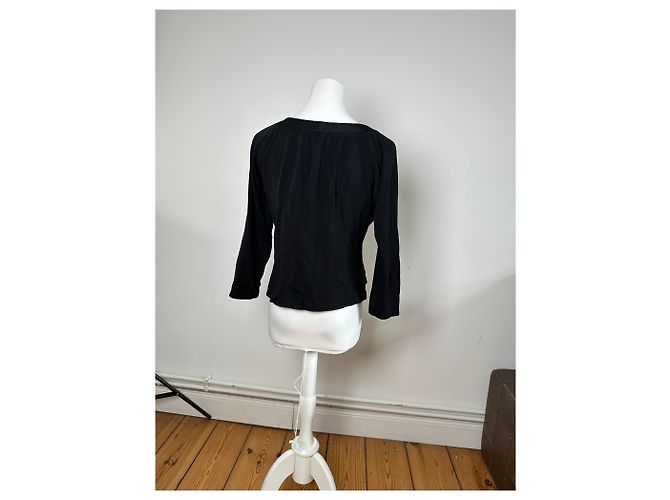 Top in jersey nero con scollo a barca Christian Dior vintage L - vista 4
