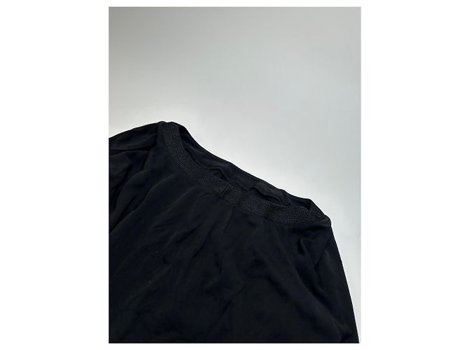 Top in jersey nero con scollo a barca Christian Dior vintage L - vista 5