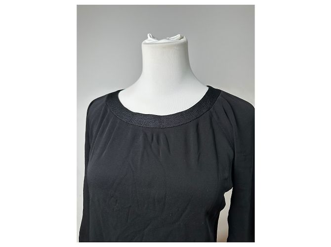 Top in jersey nero con scollo a barca Christian Dior vintage L - vista 7