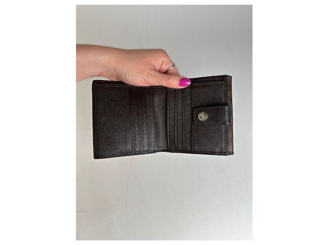 Céline Vintage Celine Triomphe Monogram Coated Canvas Bifold Wallet Brown - view 3