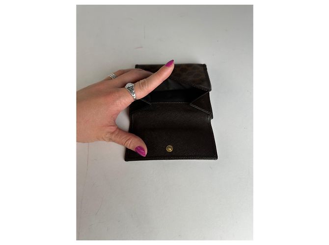 Céline Vintage Celine Triomphe Monogram Coated Canvas Bifold Wallet Brown - view 6