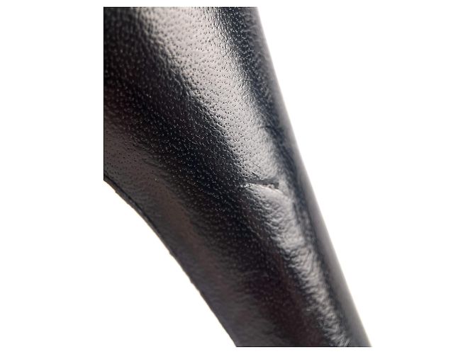 Timeless Chanel Botines de plataforma de cuero con cadena adornada CC 110 38,5 Negro - vista 13