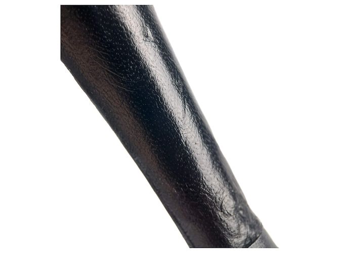 Timeless Chanel Botines de plataforma de cuero con cadena adornada CC 110 38,5 Negro - vista 14