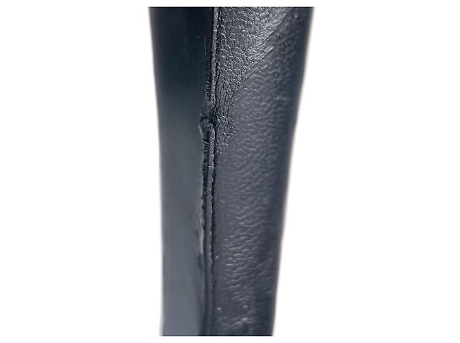 Timeless Chanel Botines de plataforma de cuero con cadena adornada CC 110 38,5 Negro - vista 19