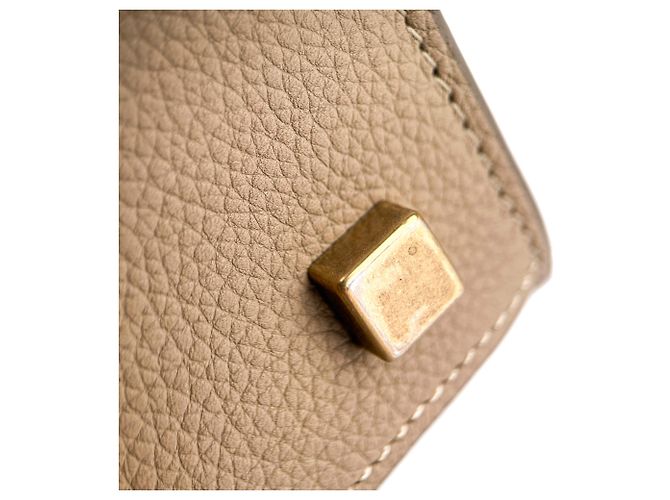 Céline Bolsa tote média em couro de bezerro drapeado Phanton bege - vista 14