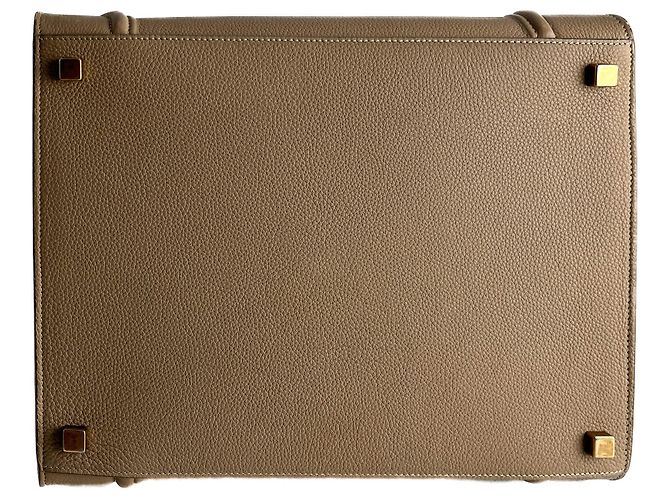 Céline Bolsa tote média em couro de bezerro drapeado Phanton bege - vista 5