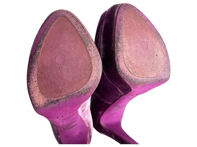 Miss Dior Peep Toes 135 Pump in Velluto 40.5 Viola Porpora - vista 11