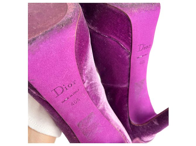 Miss Dior Peep Toes 135 Pump in Velluto 40.5 Viola Porpora - vista 12