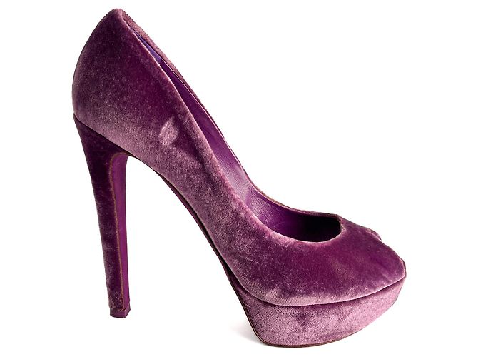 Miss Dior Peep Toes 135 Pump in Velluto 40.5 Viola Porpora - vista 6
