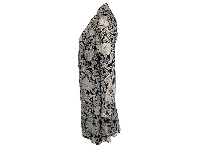 Vestido de estampado floral con botones Saint Laurent Negro - vista 3