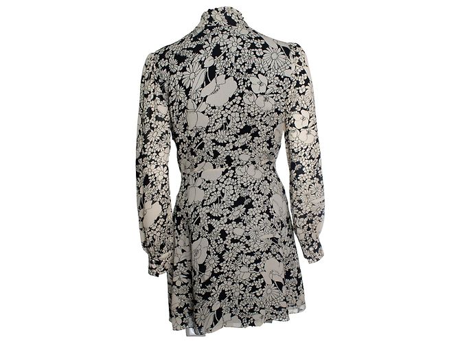 Vestido de estampado floral con botones Saint Laurent Negro - vista 4