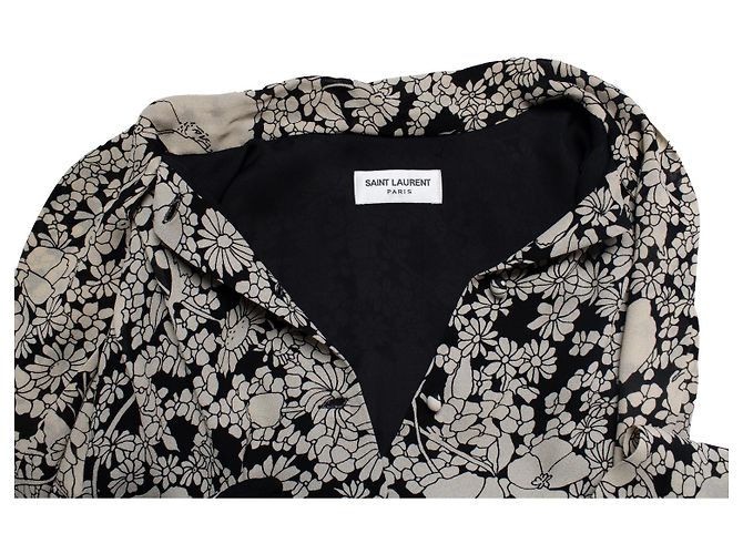 Vestido de estampado floral con botones Saint Laurent Negro - vista 7