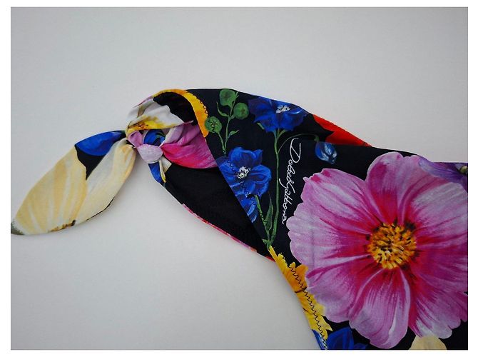 Dolce & Gabbana Zweiteiliger Badeanzug mit Blumenmuster Schwarz Mehrfarben - Ansicht 10