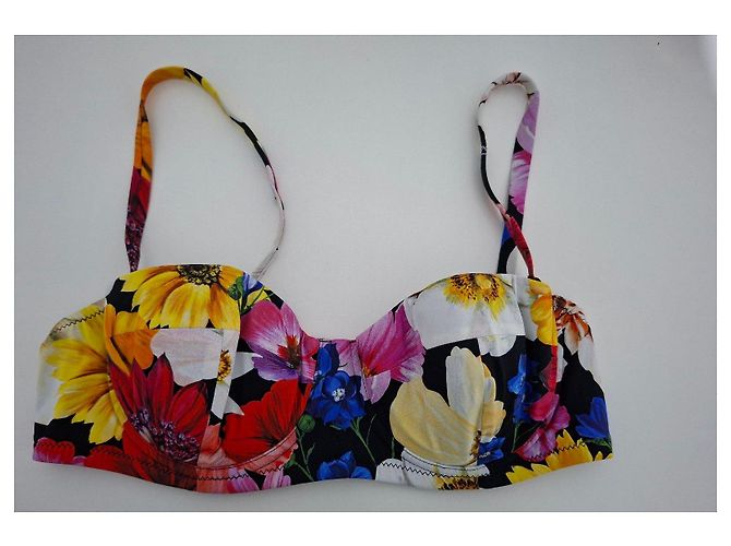 Dolce & Gabbana Zweiteiliger Badeanzug mit Blumenmuster Schwarz Mehrfarben - Ansicht 2