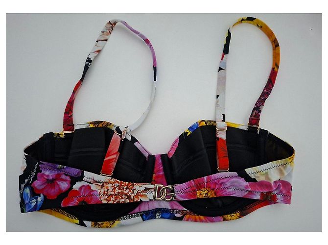 Dolce & Gabbana Zweiteiliger Badeanzug mit Blumenmuster Schwarz Mehrfarben - Ansicht 3