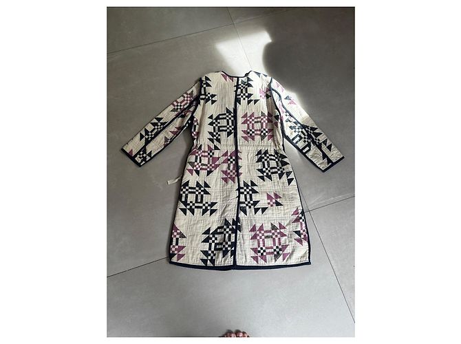 Abrigo Acolchado Isabel Marant con Estampado Geométrico Negro Beige Púrpura - vista 4