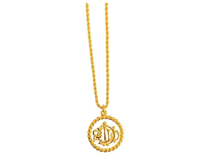 Collana con pendente logo placcato oro Dior - vista 2