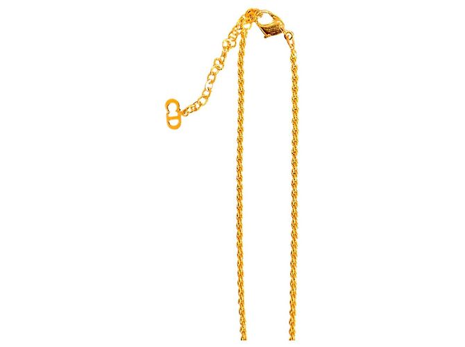 Collana con pendente logo placcato oro Dior - vista 3