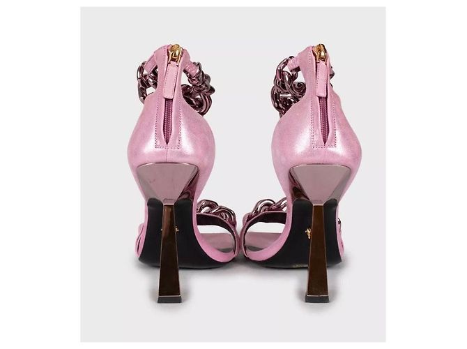 Versace Pink Medusa Textil-Absatzsandalen 38,5 gebraucht - Ansicht 4