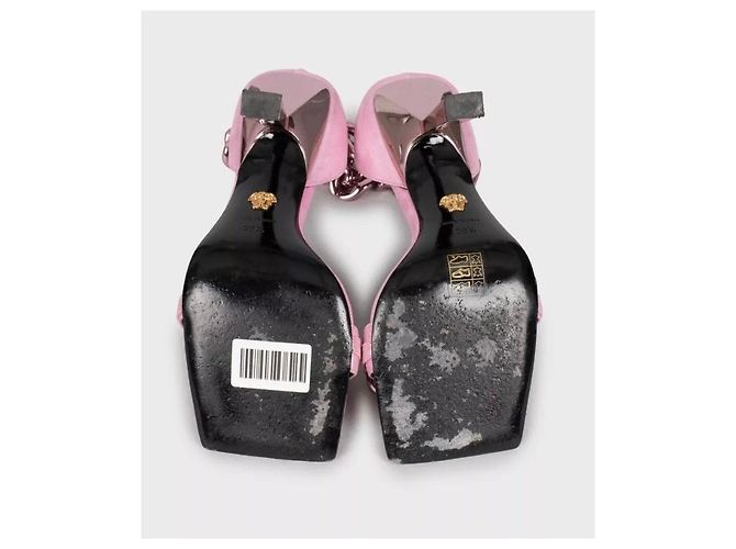 Versace Pink Medusa Textil-Absatzsandalen 38,5 gebraucht - Ansicht 5