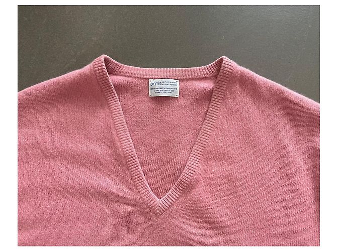 Pull Barrie Rose V-Ausschnitt - 100% Kaschmir Gr. XL Pink - Ansicht 3