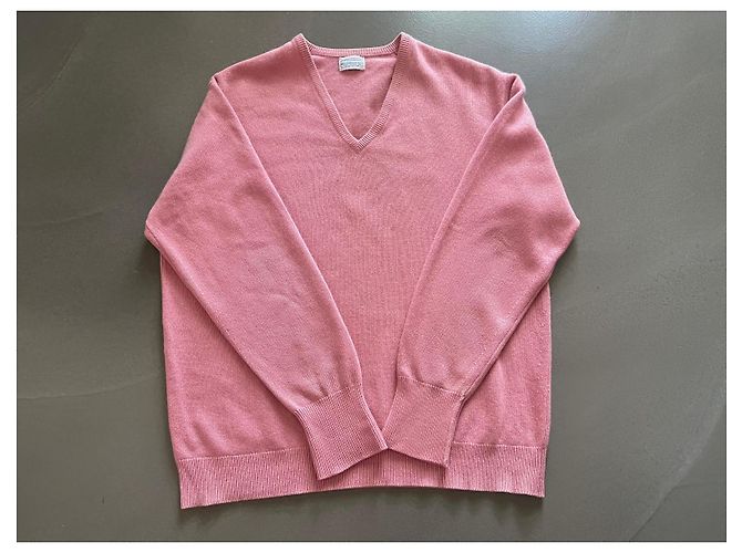 Pull Barrie Rose V-Ausschnitt - 100% Kaschmir Gr. XL Pink - Ansicht 5