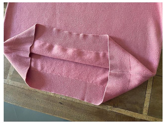 Pull Barrie Rose V-Ausschnitt - 100% Kaschmir Gr. XL Pink - Ansicht 6