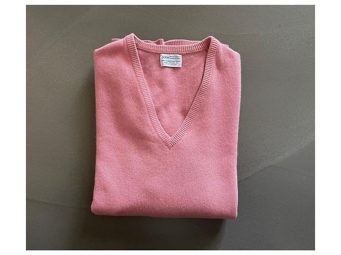 Pull Barrie Rose V-Ausschnitt - 100% Kaschmir Gr. XL Pink - Ansicht 7