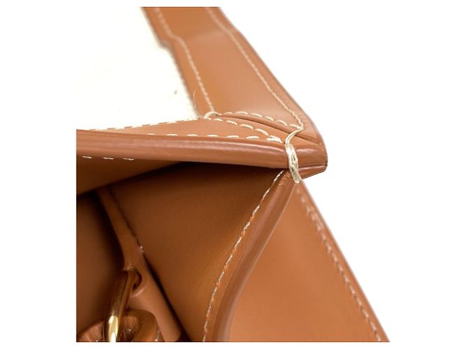 Céline Borsa a mano verticale Cabas 2 in 1 Celine Marrone Bianco - vista 13