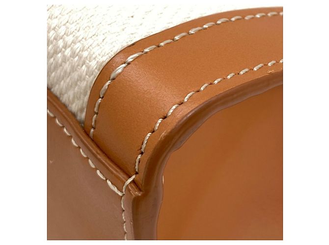 Céline Borsa a mano verticale Cabas 2 in 1 Celine Marrone Bianco - vista 22