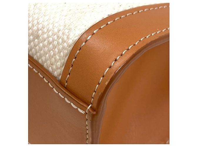 Céline Borsa a mano verticale Cabas 2 in 1 Celine Marrone Bianco - vista 24